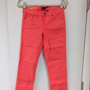 J Crew Matchstick jeans hot coral color, size 26